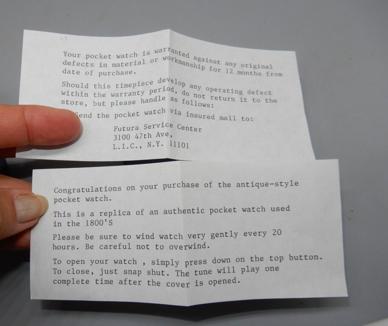 Futura RAILROAD POCKET WATCH - works! 1800s replica