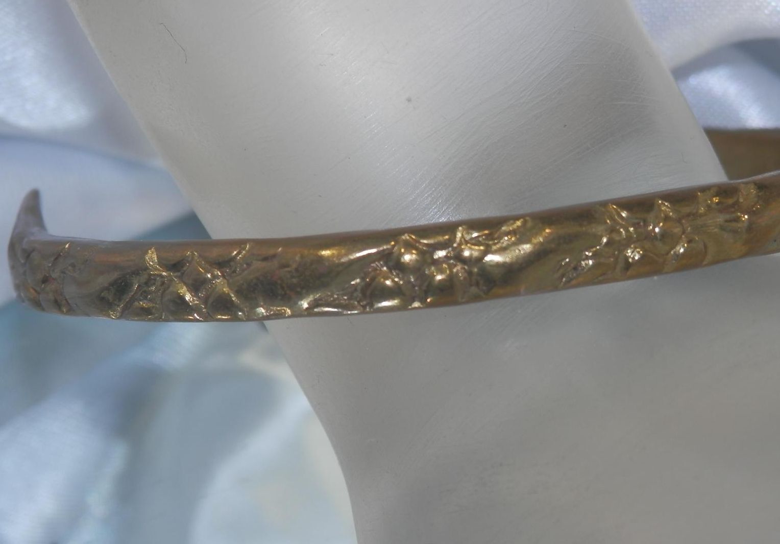 Cool Vintage 1800's Ornate Brass Armband or Large Cuff Bracelet 67O3
