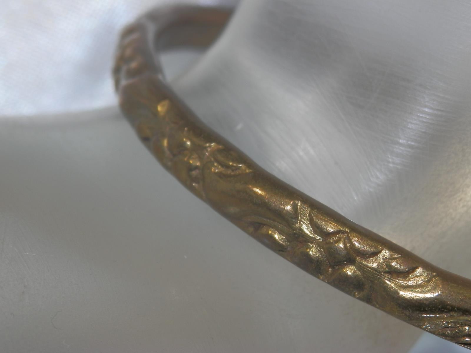 Cool Vintage 1800's Ornate Brass Armband or Large Cuff Bracelet 67O3