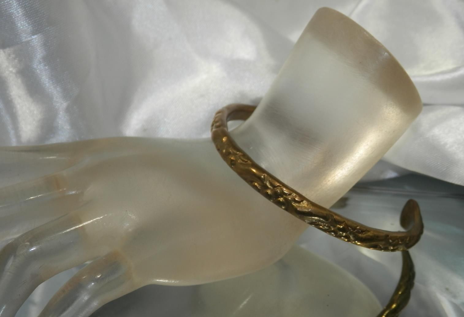 Cool Vintage 1800's Ornate Brass Armband or Large Cuff Bracelet 67O3