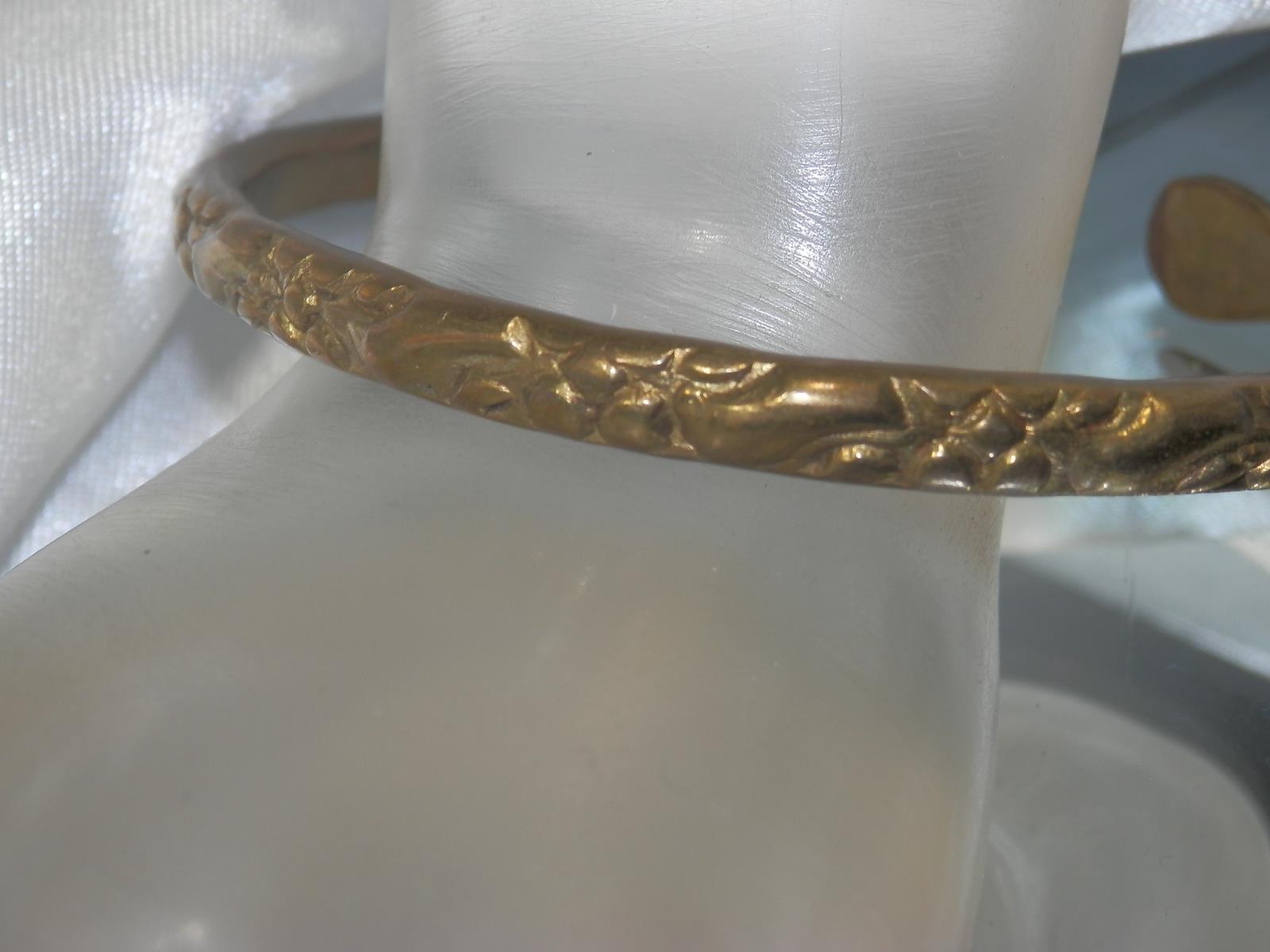 Cool Vintage 1800's Ornate Brass Armband or Large Cuff Bracelet 67O3