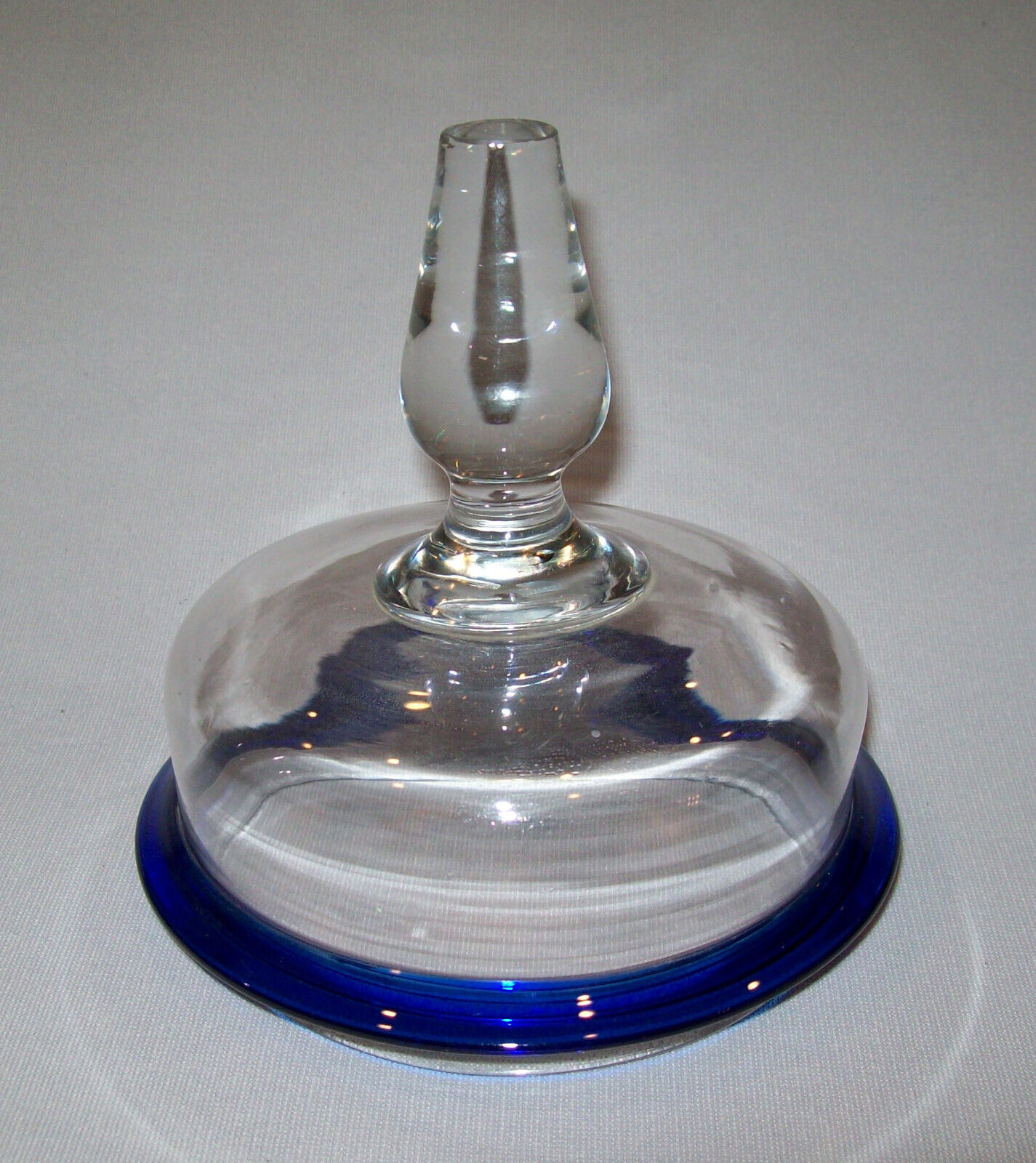Antique Vtg 19th C 1800s Blown Glass Apothecary 13 in Tall Applied Blue Rings