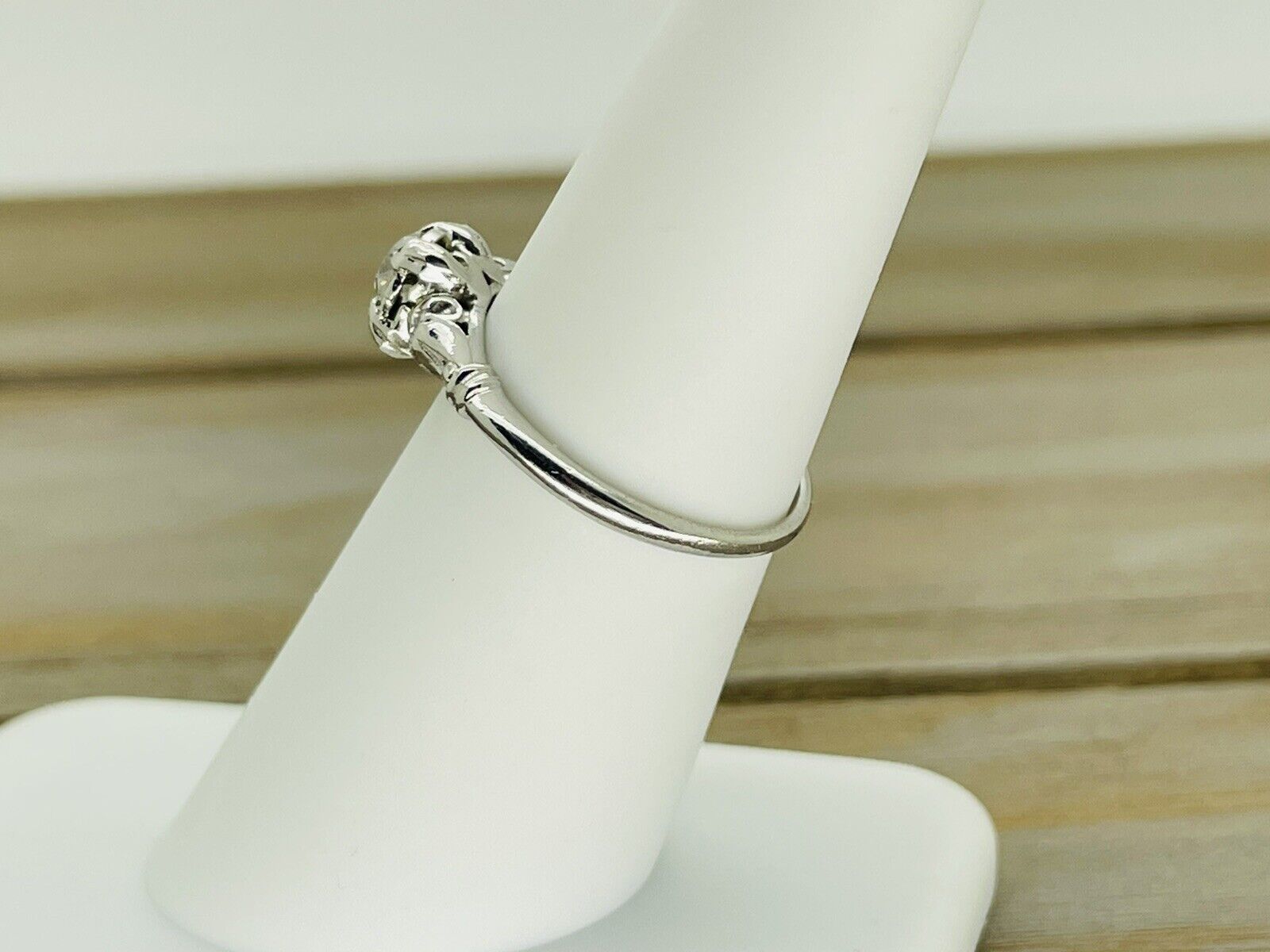 Vintage 1900s Platinum Old Euro European VS-SI2 3 Diamond .30cttw Platinum Ring 