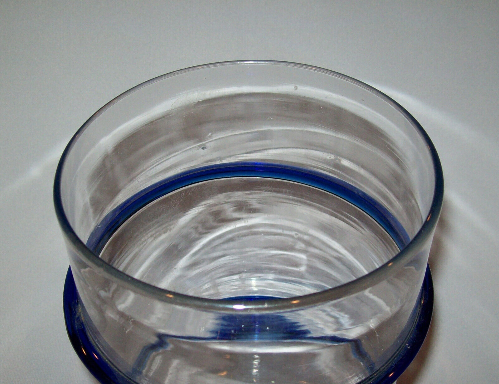 Antique Vtg 19th C 1800s Blown Glass Apothecary 13 in Tall Applied Blue Rings