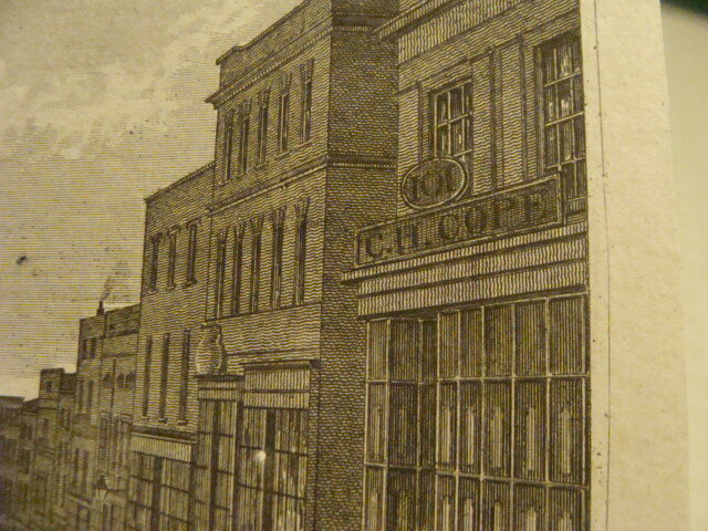 Original Print: 1700's or 1800's - BULL RING & St. MARTINS CHURCH birmingham 