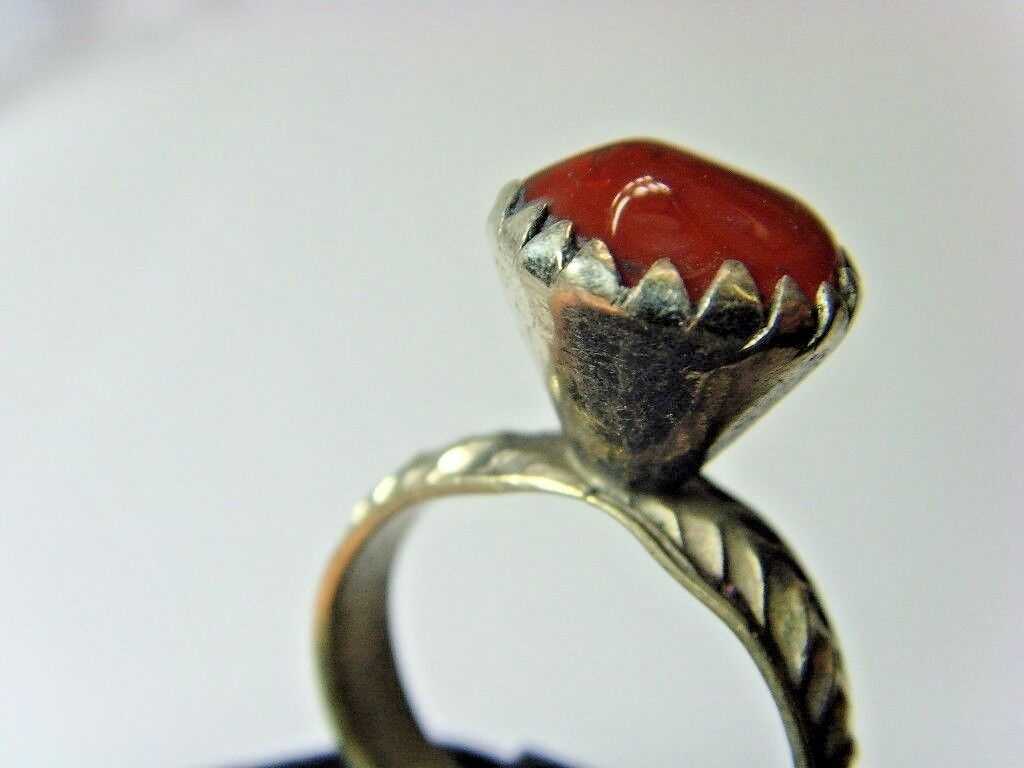 1700s antique Bedouin Nomads tribal ring 9 SZ dagestan religious 50193