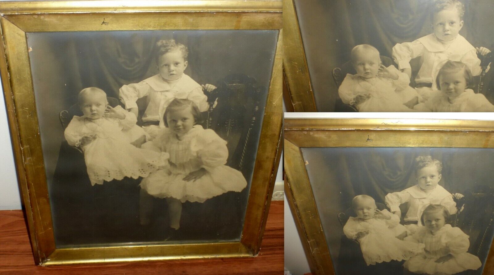 1800'S ? ANTIQUE VICTORIAN ERA PHOTOGRAPH OF CHILDREN PHOTO SIZE 16 1/4"X13 3/4"
