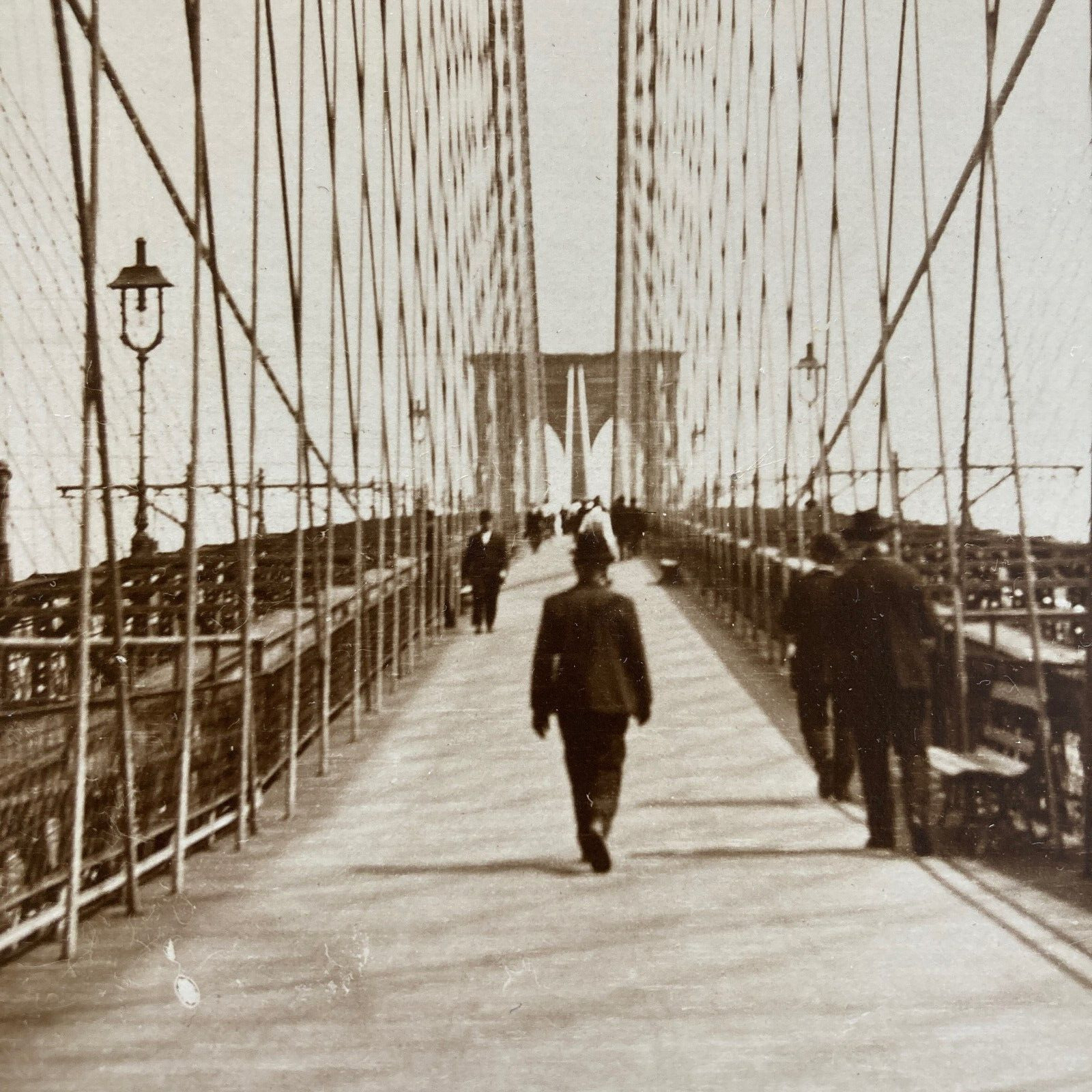 Antique Brooklyn Bridge NYC Original Photograph Circa Late 1800s early 1900s
