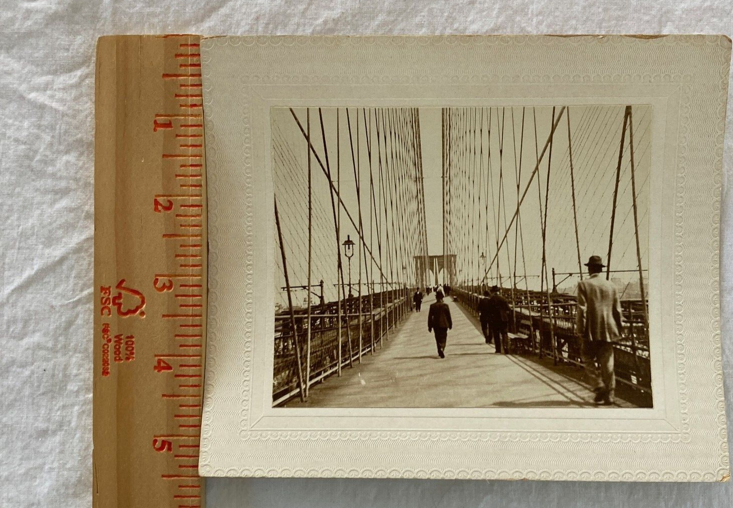 Antique Brooklyn Bridge NYC Original Photograph Circa Late 1800s early 1900s
