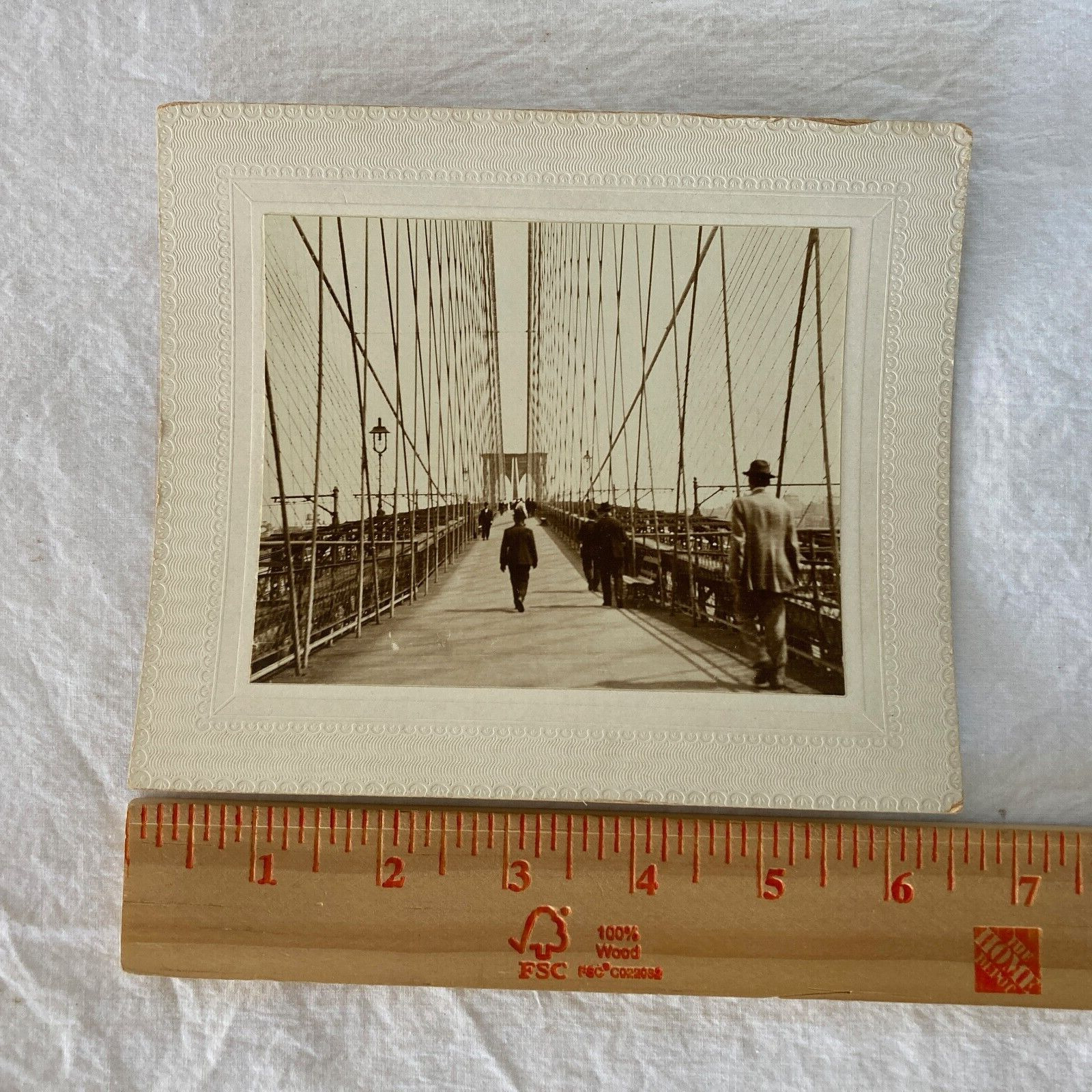 Antique Brooklyn Bridge NYC Original Photograph Circa Late 1800s early 1900s