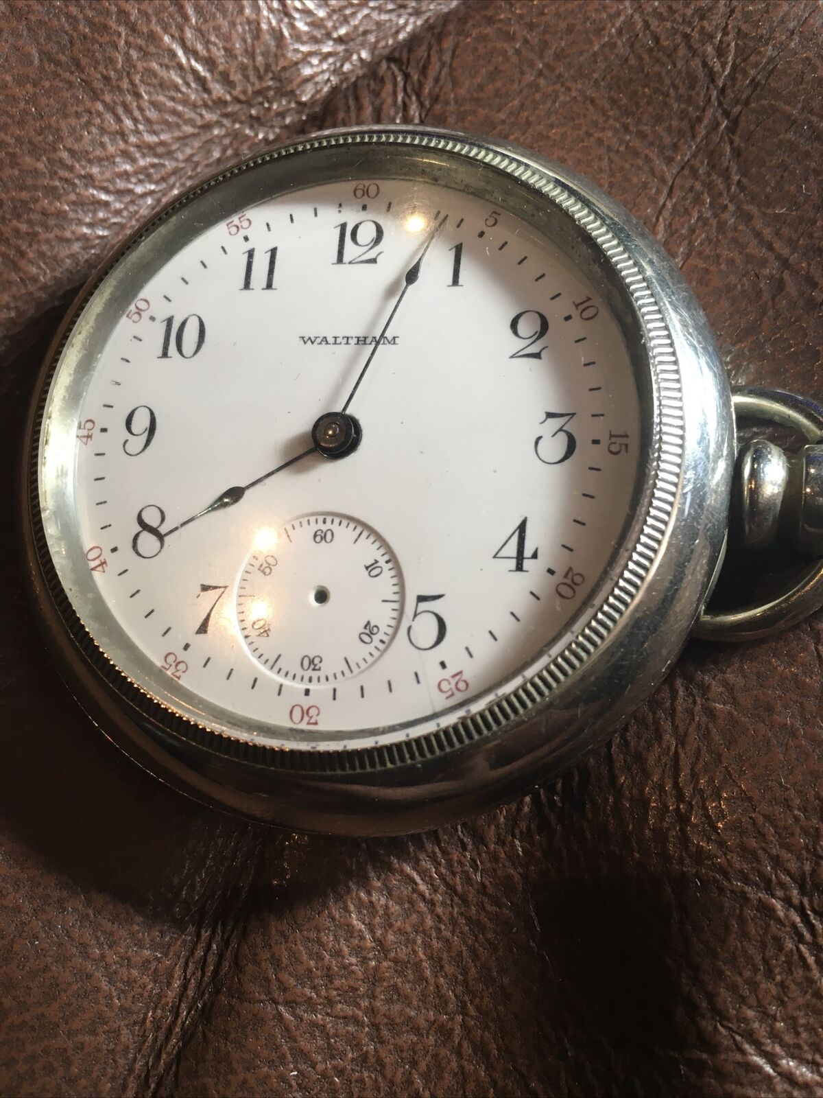 VintageWaltham Early 1900s Pocket Watch Non Working KeystoneWatchCase Silveroid