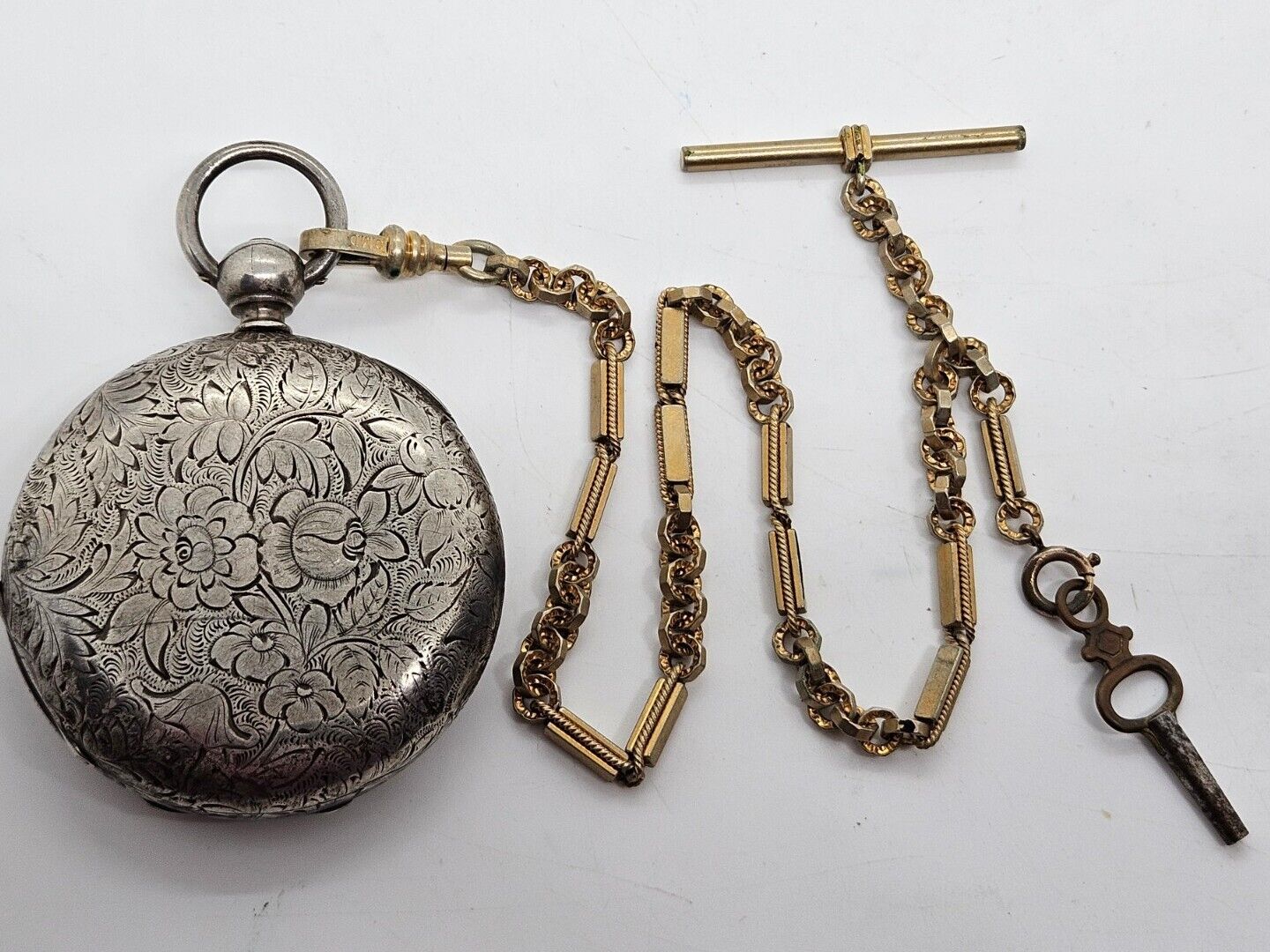 Antique 1800's GIROD GENEVA Swiss Key Wind Large Silver Full Hunter Pocket Watch