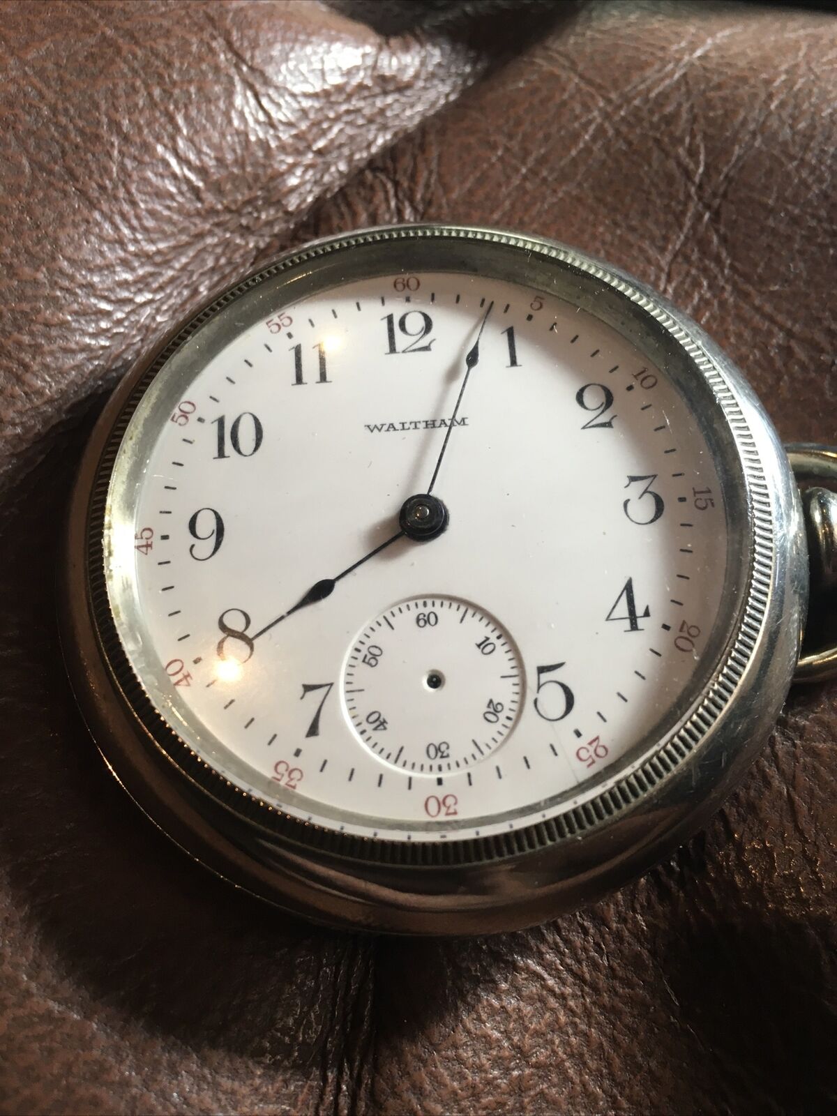 VintageWaltham Early 1900s Pocket Watch Non Working KeystoneWatchCase Silveroid