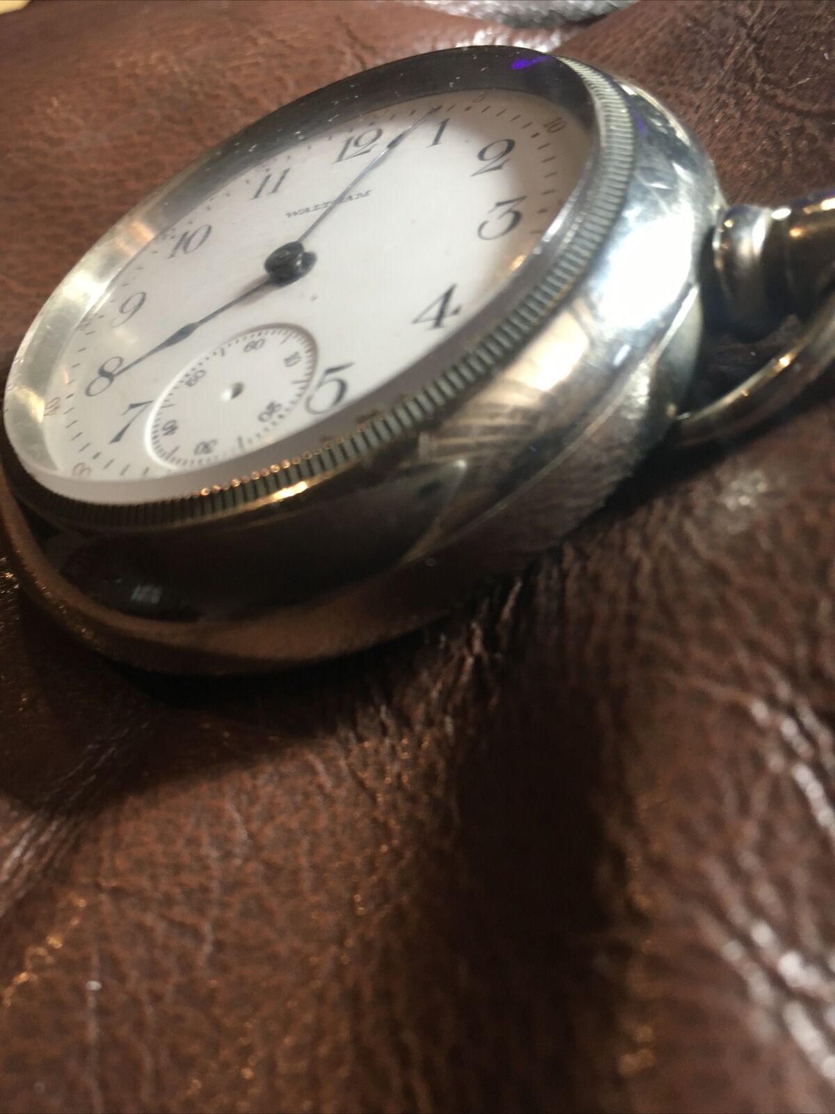 VintageWaltham Early 1900s Pocket Watch Non Working KeystoneWatchCase Silveroid