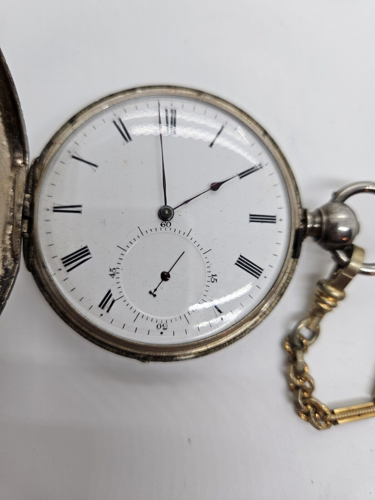 Antique 1800's GIROD GENEVA Swiss Key Wind Large Silver Full Hunter Pocket Watch