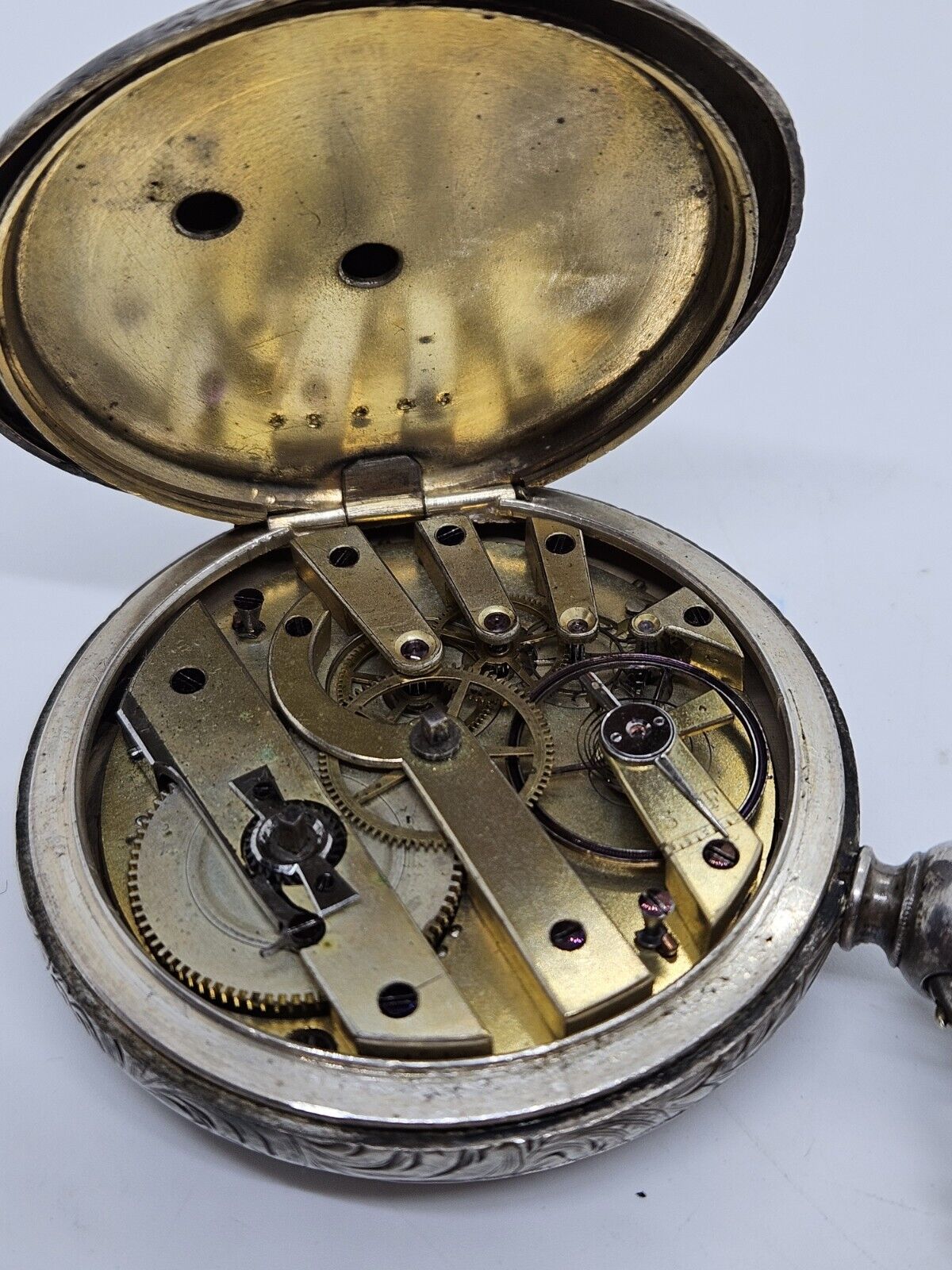 Antique 1800's GIROD GENEVA Swiss Key Wind Large Silver Full Hunter Pocket Watch