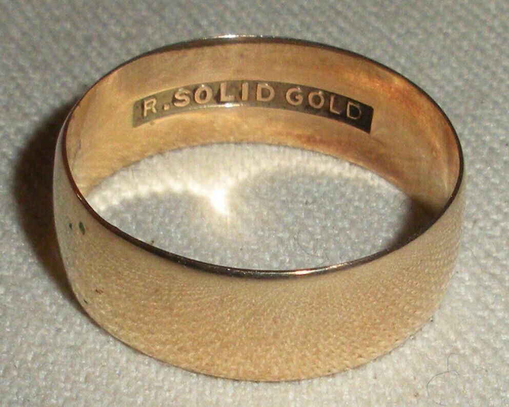 ANTIQUE LATE 1800S 9K-10K YELLOW GOLD WEDDING BAND RING SIZE 8.5 tuvi