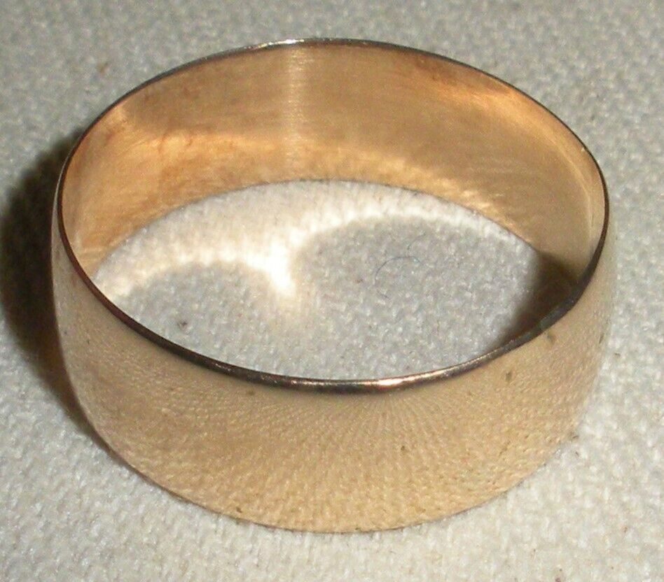 ANTIQUE LATE 1800S 9K-10K YELLOW GOLD WEDDING BAND RING SIZE 8.5 tuvi