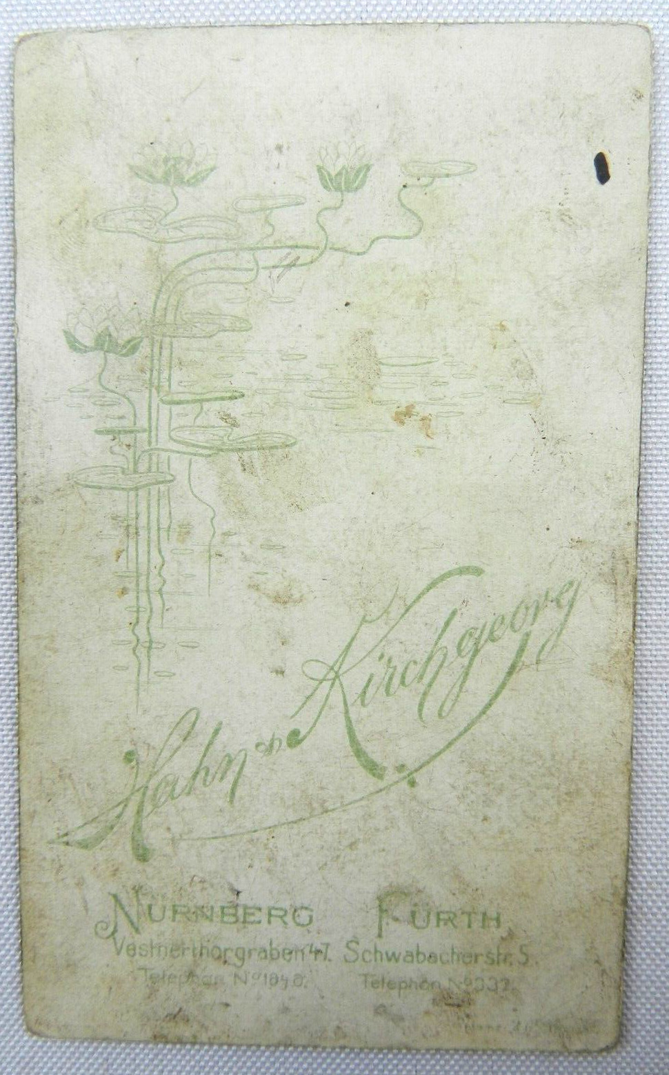 Old Woman Vintage Earrings and Pattern Dress - Nurnberg - c.1900s Cabinet Card