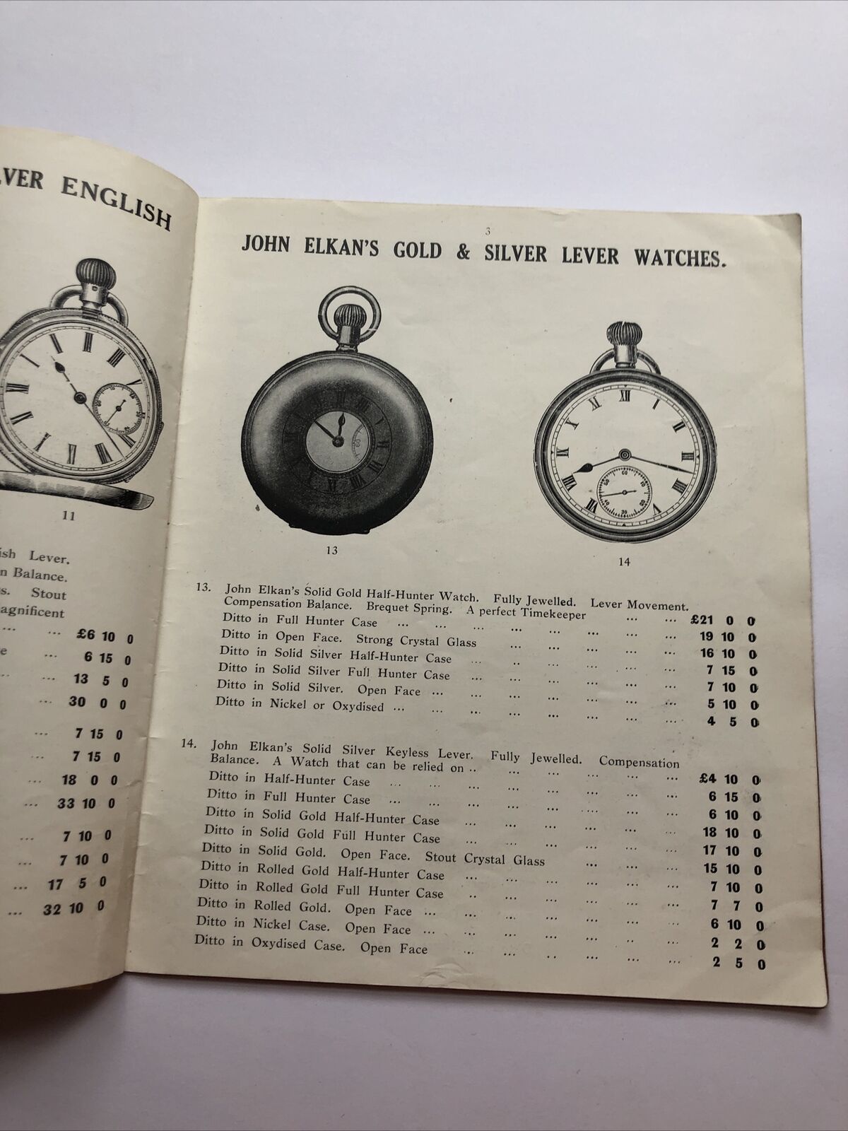 Vintage John Elkan Watch Catalog Brochure England Early 1900s