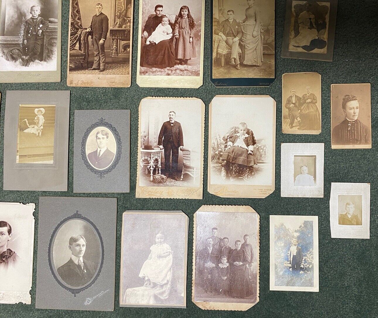 BUTLER PA Large LOT Of Antique Real Photos Cabinet Cards Tintypes 1800s 1 Family