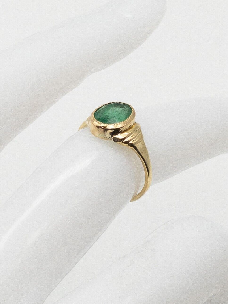 Antique 1900s Edwardian $2000 1.25ct AAA+++ Natural Emerald 10k Yellow Gold Ring
