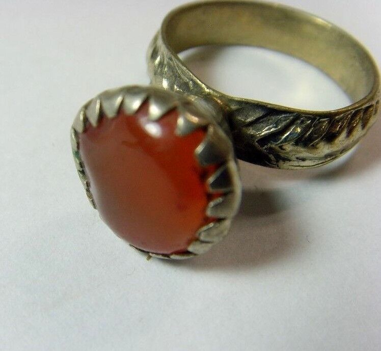 1700s antique Bedouin Nomads tribal ring 8 SZ dagestan religious islamic 50196
