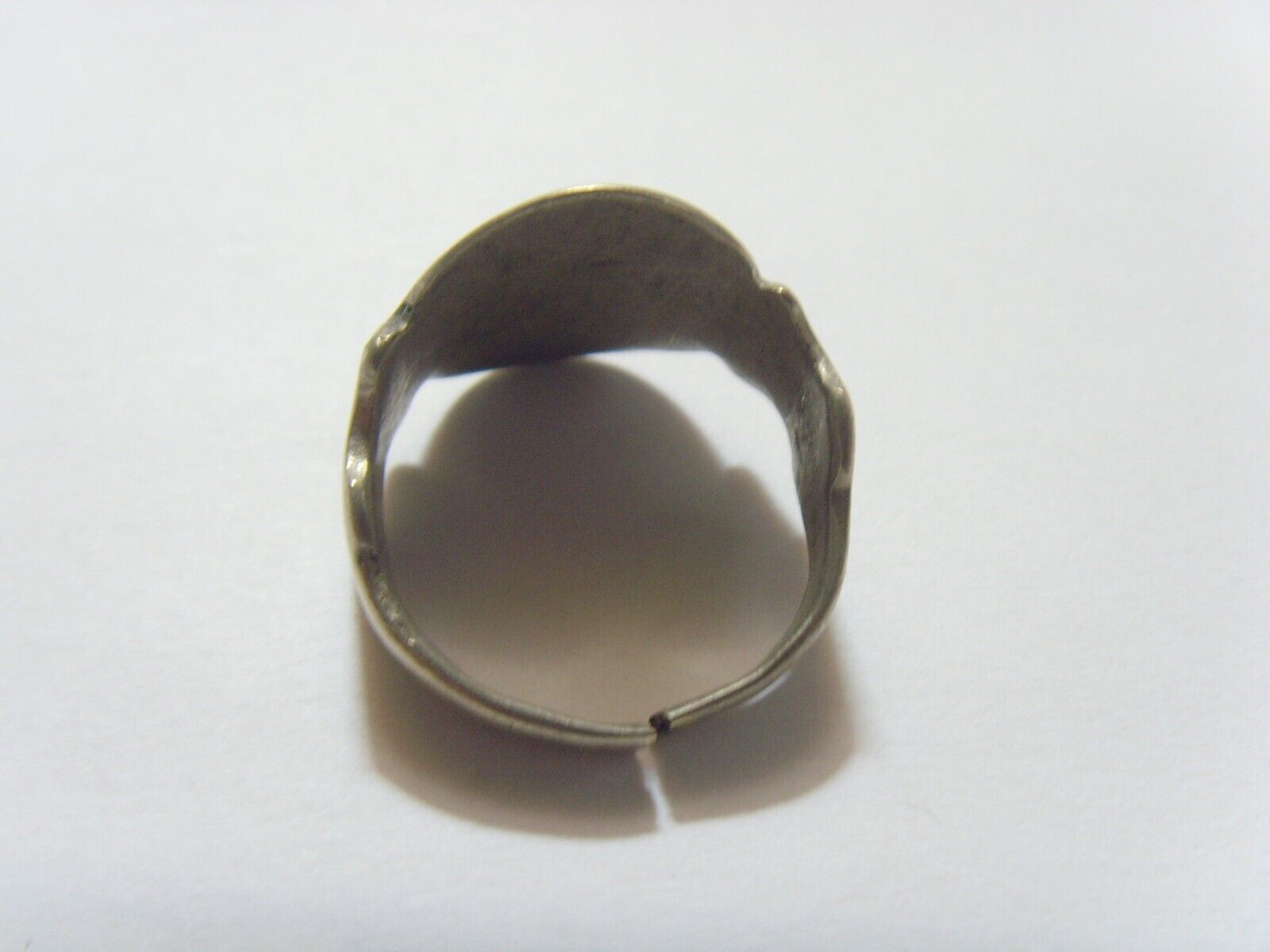 1700s antique Kazakh tribal twin hearts wedding ring size 11 Central Asia 52261