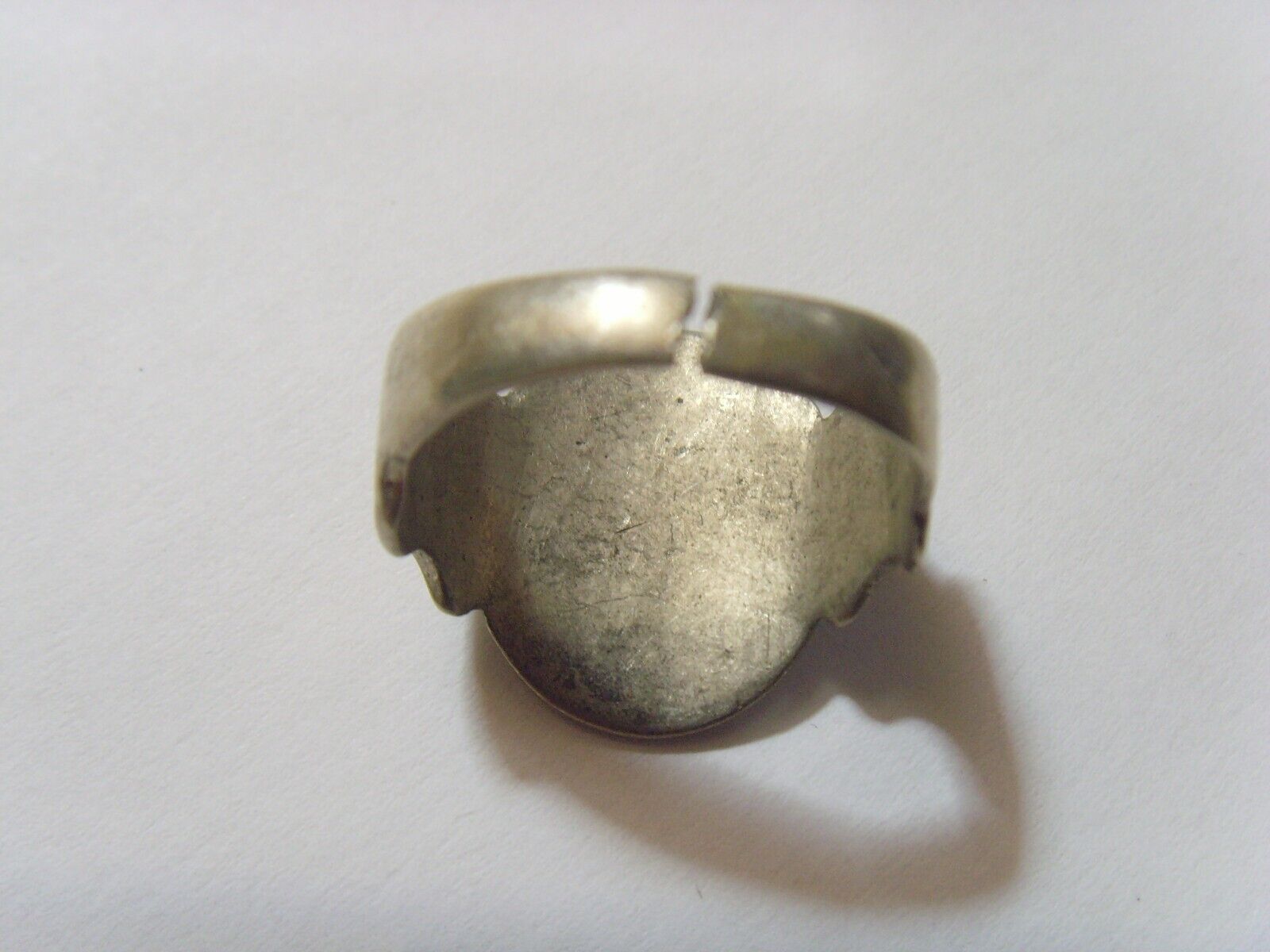 1700s antique Kazakh tribal twin hearts wedding ring size 11 Central Asia 52261