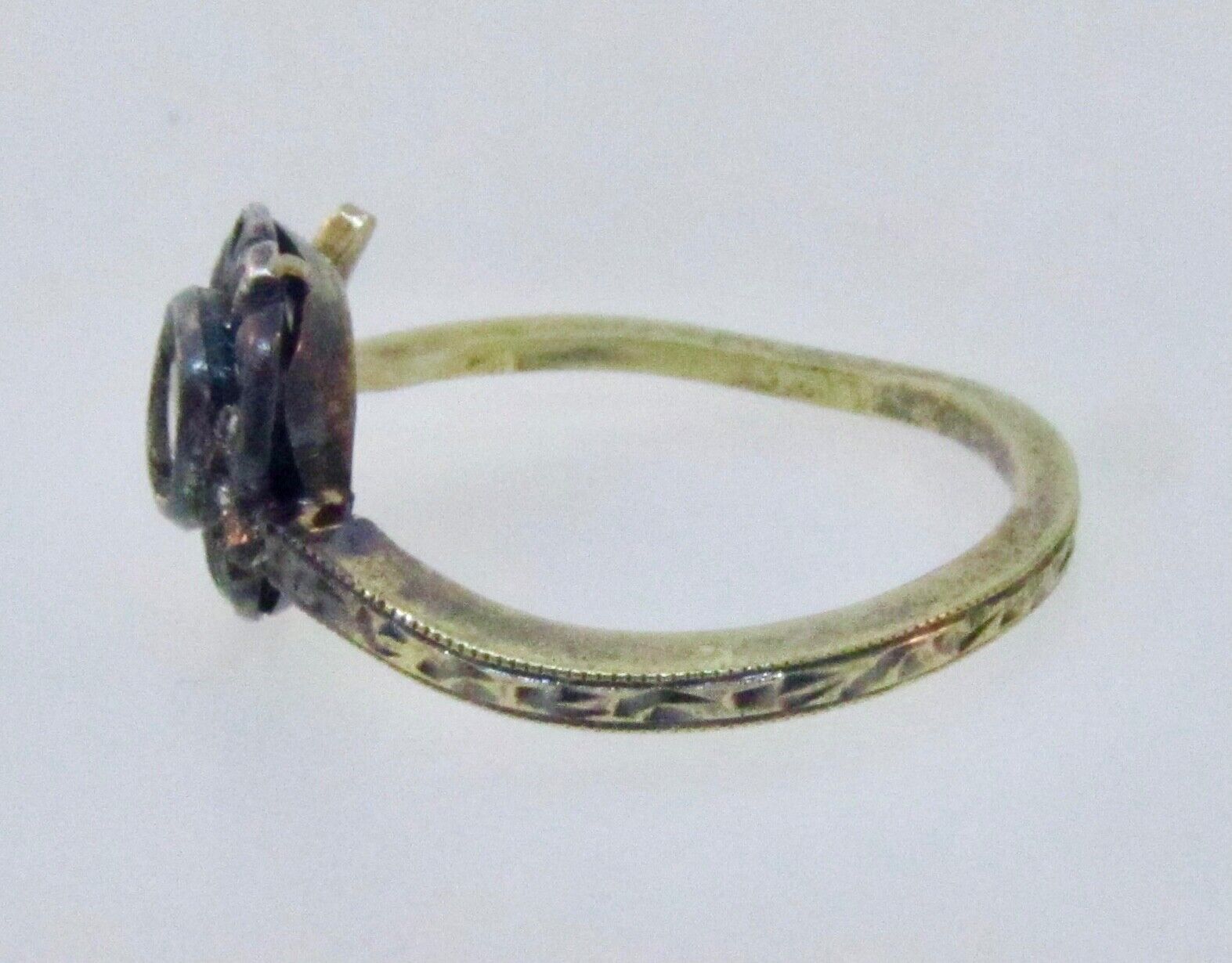 Antique Victorian 1800's 18k & Silver Rose Cut Diamond Engagement Ring