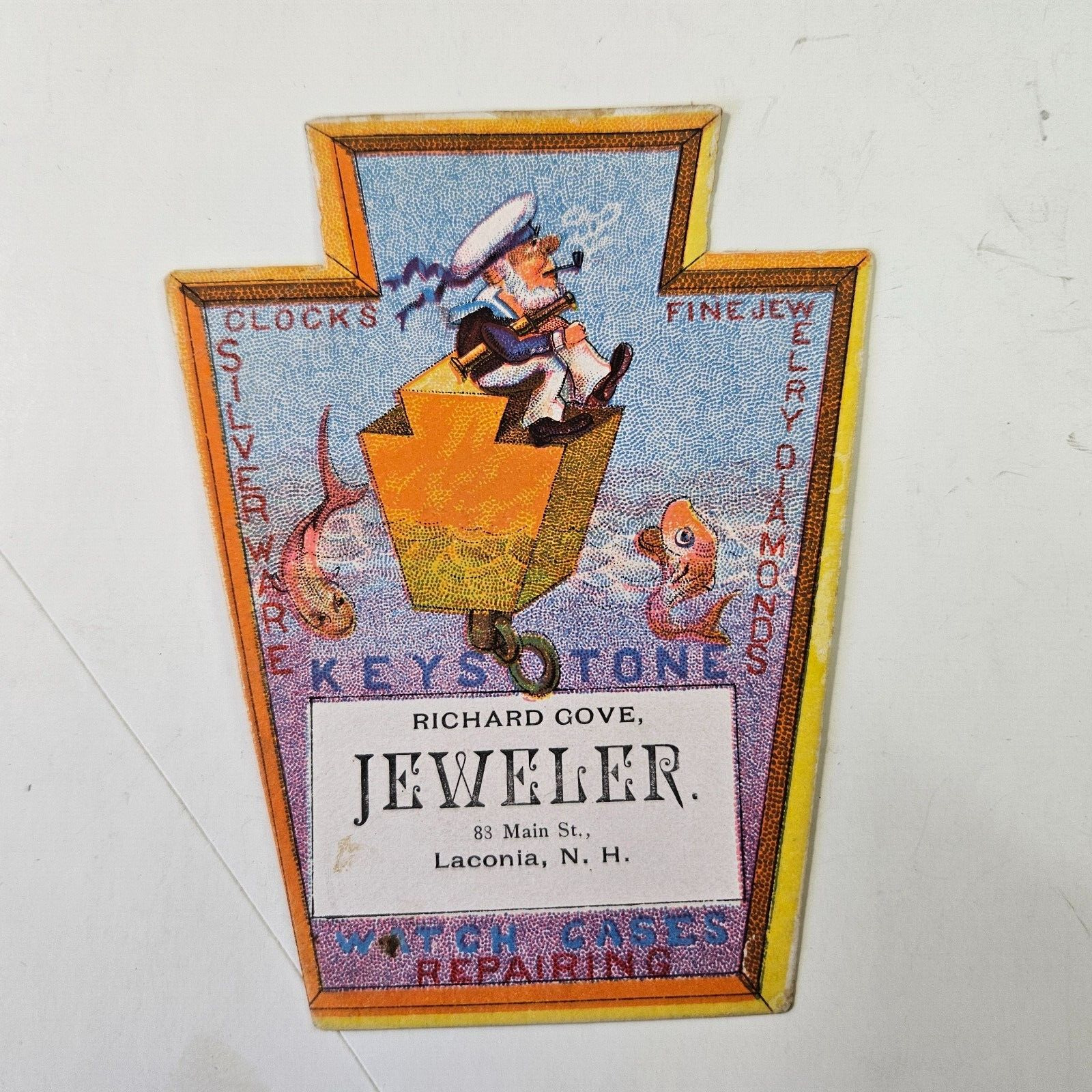 1800's Keystone Watch Cases #1 Of 3 Diff Die Cut Trade Card $2.00 Ship NR