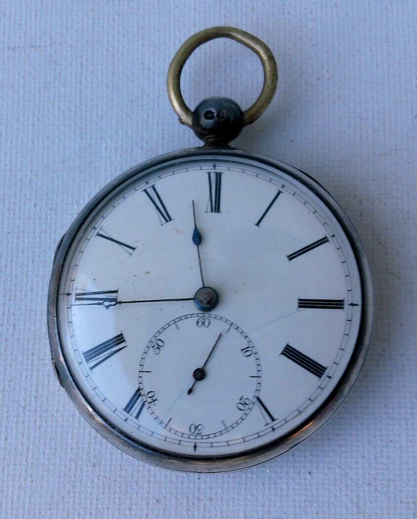 ANTIQUE 1800's  SILVER POCKET WATCH SIGNED J. GLOVER LONDON NON WORKING