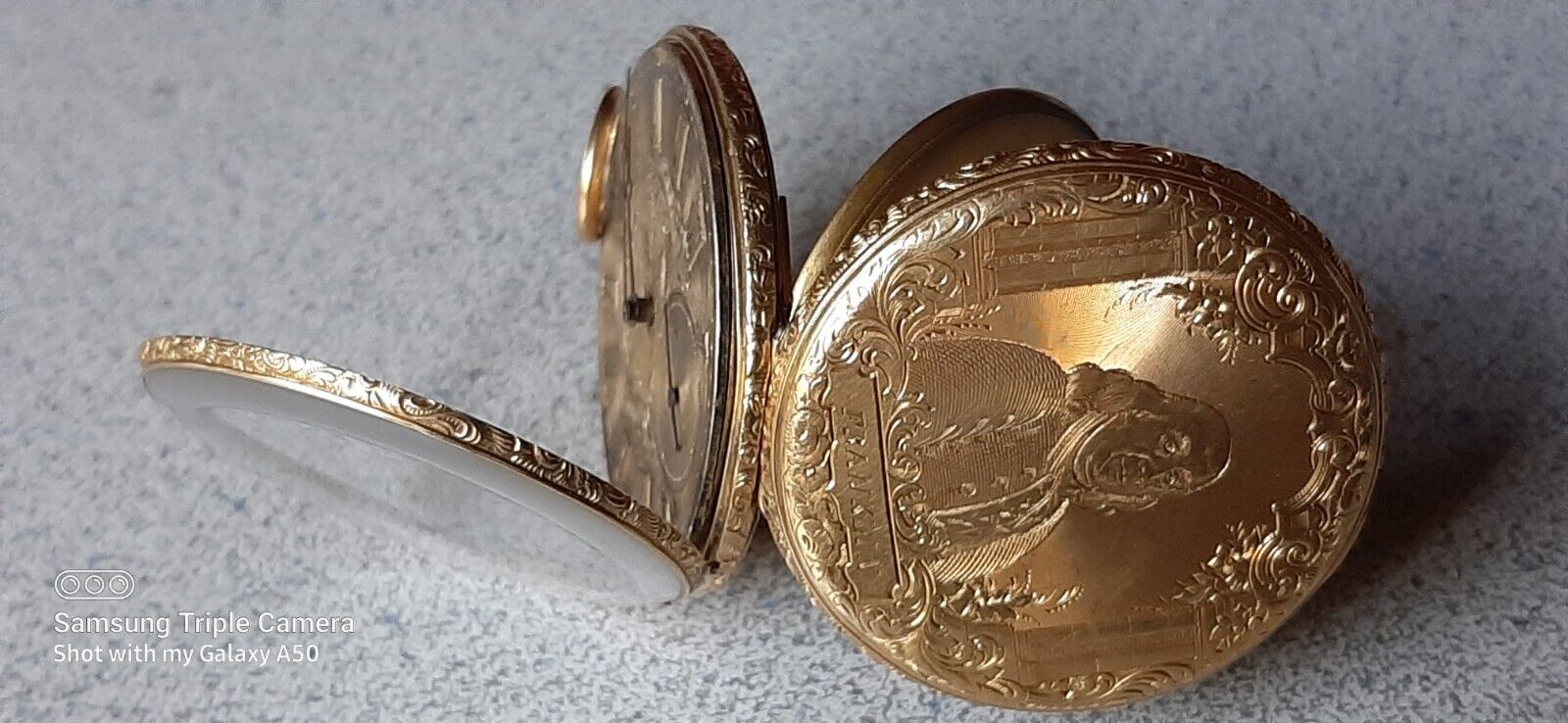 ANTIQUE MJ TOBIAS RARE LATE 1800'S BEN FRANKLIN 18K GOLD KW/KS POCKET WATCH TICS