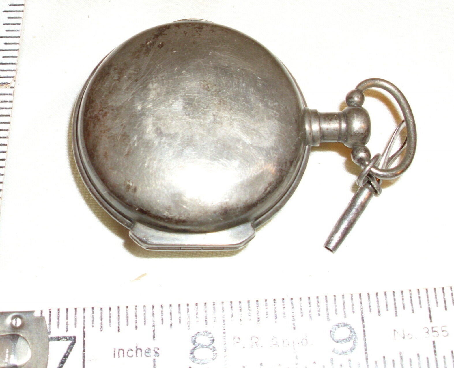 TRAVELING WATCH 1800s EUROPEAN CHAIN DRIVE KEY WIND SILVER CASE POCKET WATCH