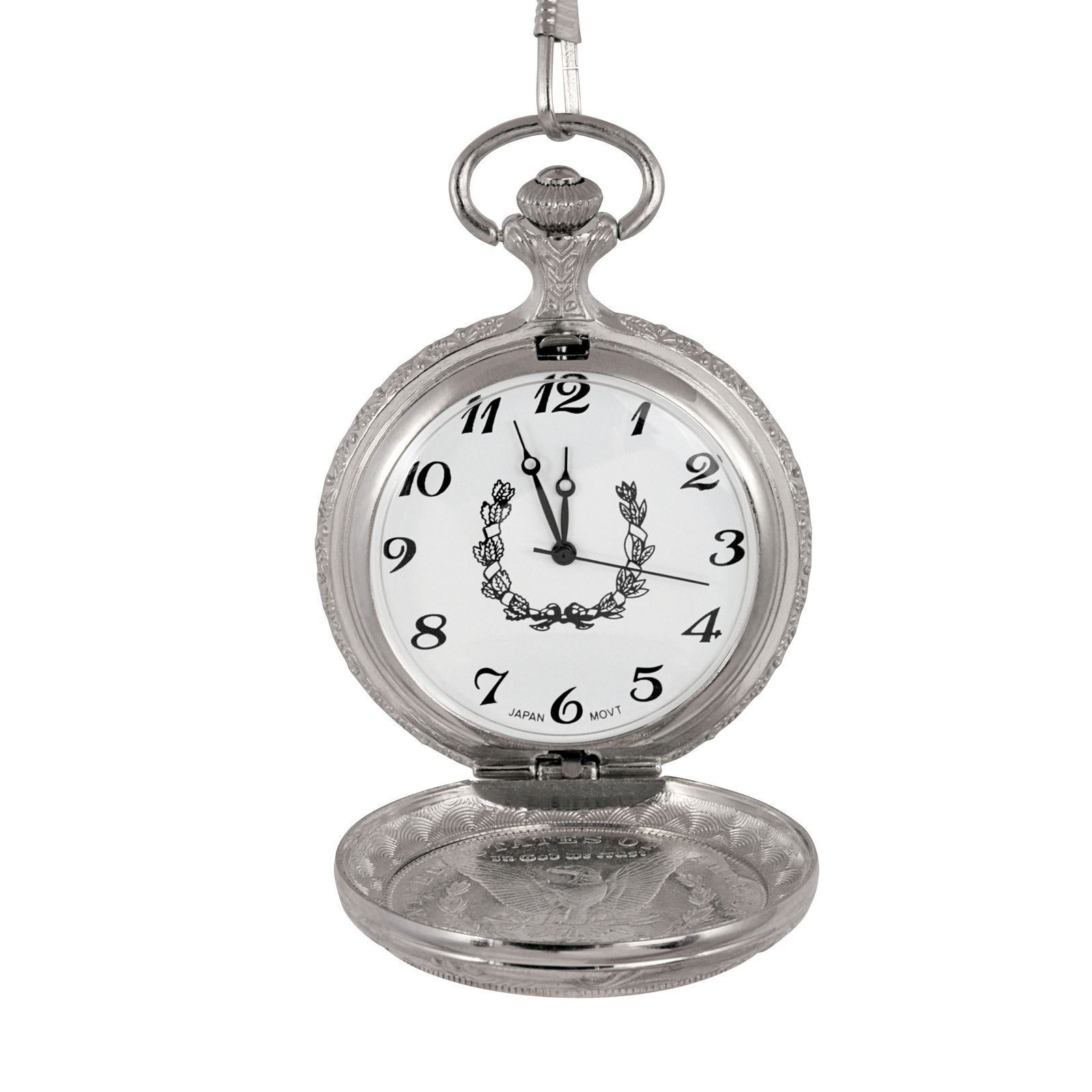 NEW Uncirculated 1800's Morgan Silver Dollar Coin Pocket Watch 13961