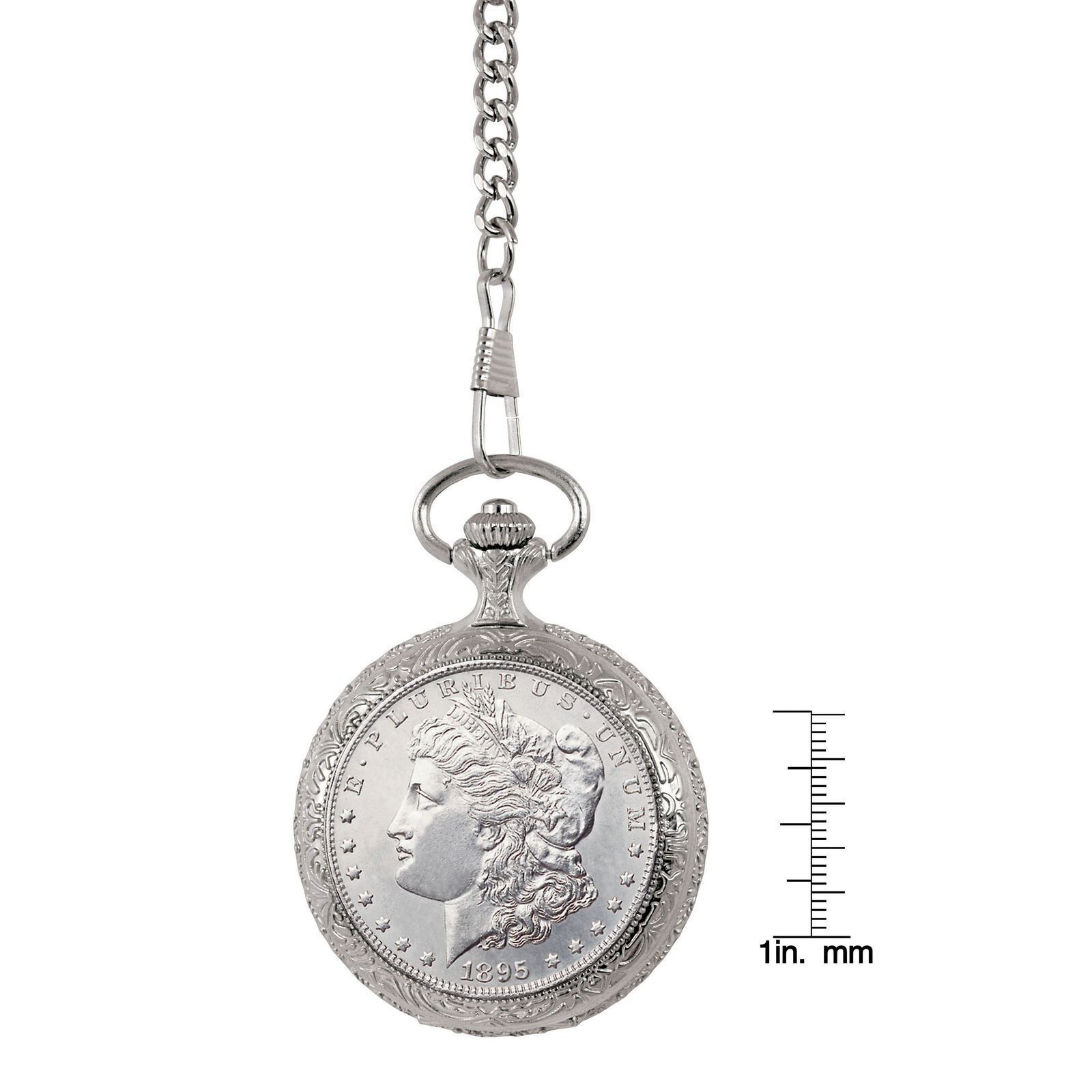 NEW Uncirculated 1800's Morgan Silver Dollar Coin Pocket Watch 13961
