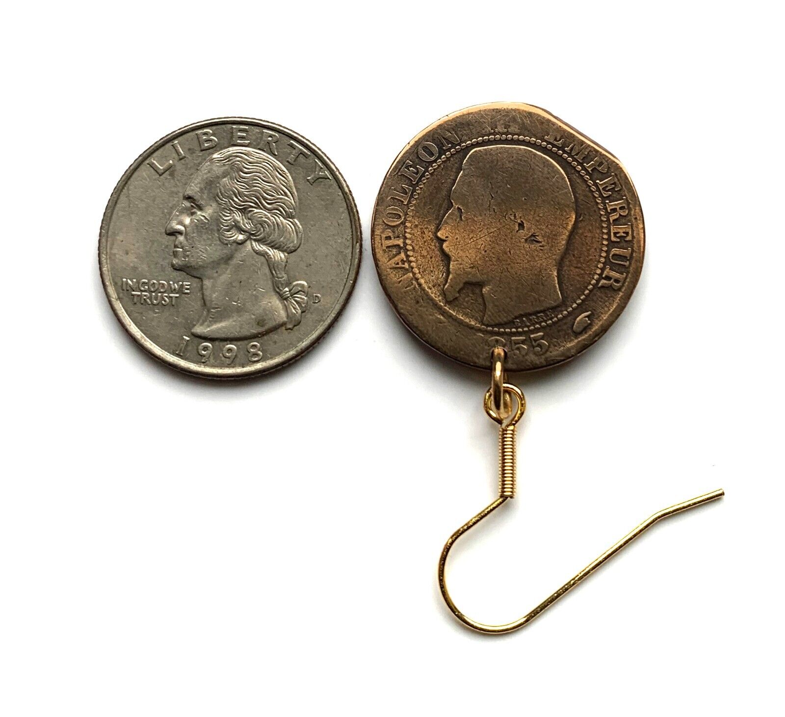 1800s France 5 Ct French coin pendant Paris Lyon Marseille Lille Toulouse 000587