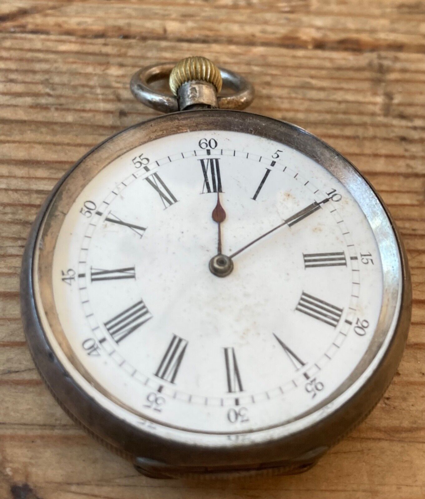 ANTIQUE Ladies 935 STERLING SILVER Pocket Watch-3 Bear Mark-Repair or PARTS-38mm
