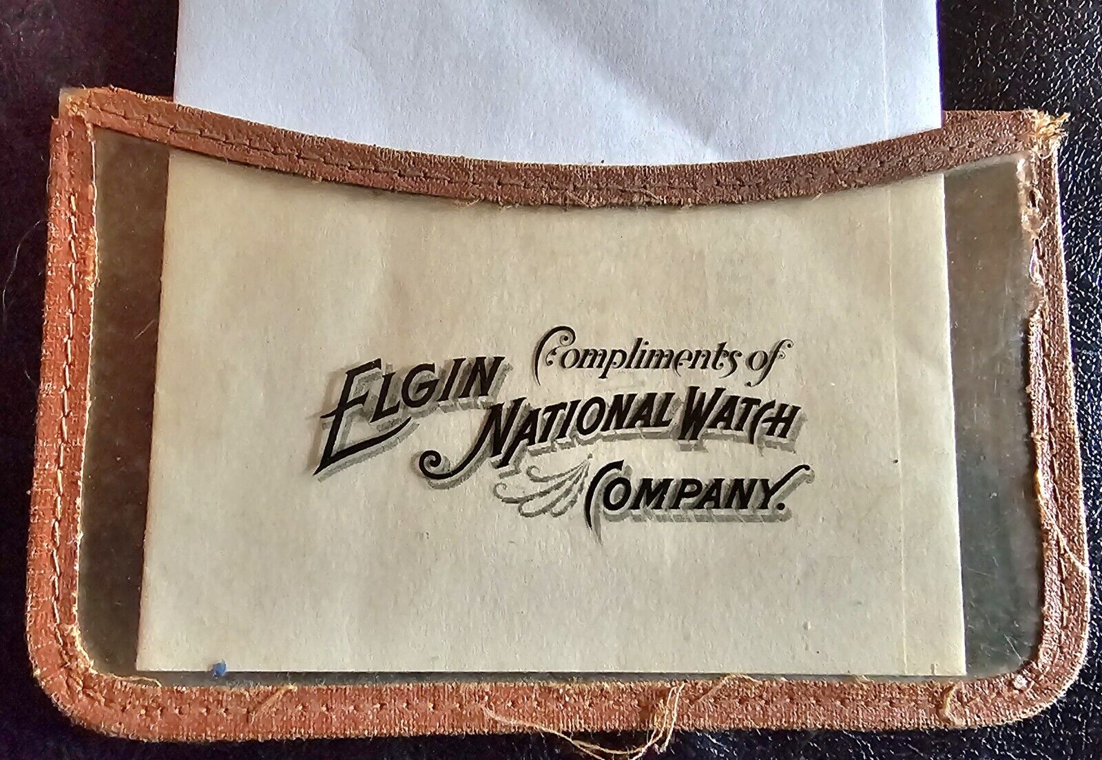 1900s ELGIN Railroad Pocket Watch Advertising Card Holder