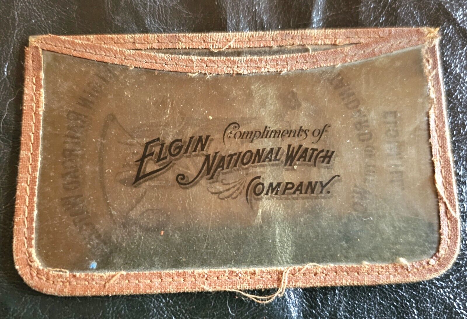1900s ELGIN Railroad Pocket Watch Advertising Card Holder
