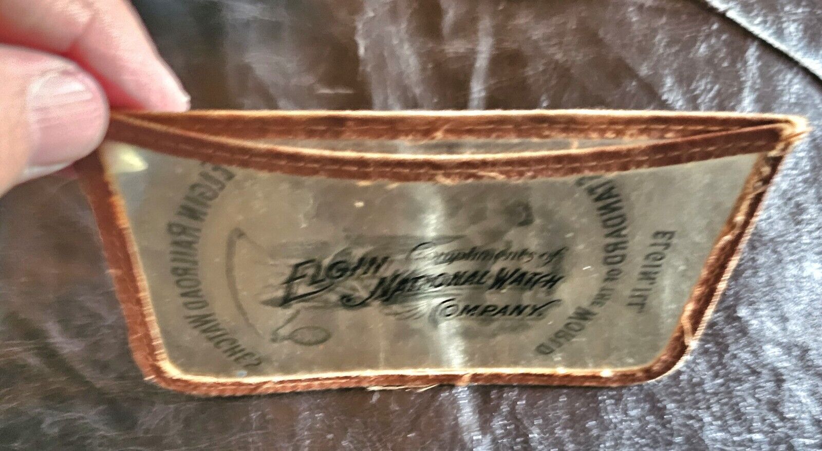 1900s ELGIN Railroad Pocket Watch Advertising Card Holder