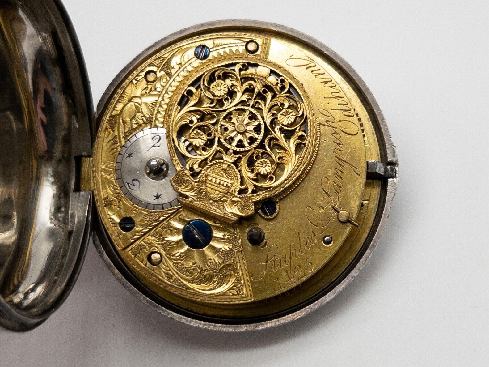 Antique 1700s KEY WIND James Staples Langrish Odiham England POCKET WATCH RARE