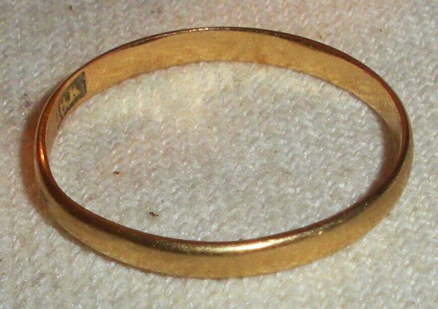 ANTIQUE LATE 1800S -EARLY 1900S 18K GOLD WEDDING BAND RING SIZE 6 tuvi