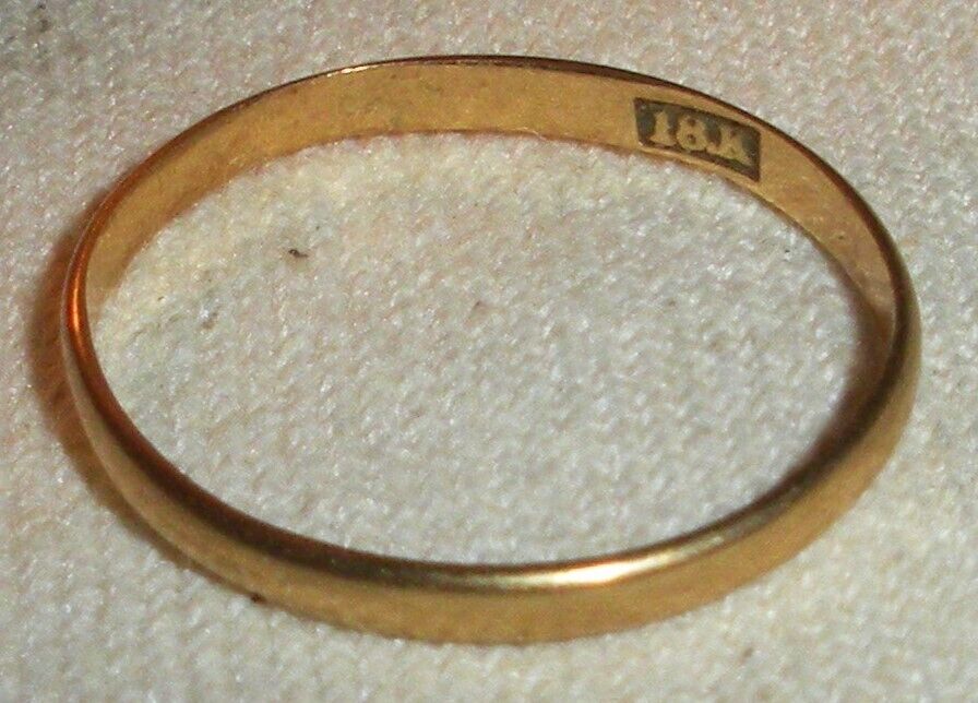 ANTIQUE LATE 1800S -EARLY 1900S 18K GOLD WEDDING BAND RING SIZE 6 tuvi