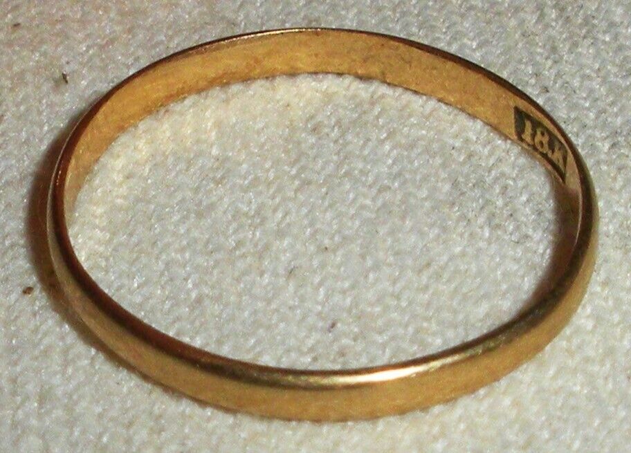 ANTIQUE LATE 1800S -EARLY 1900S 18K GOLD WEDDING BAND RING SIZE 6 tuvi