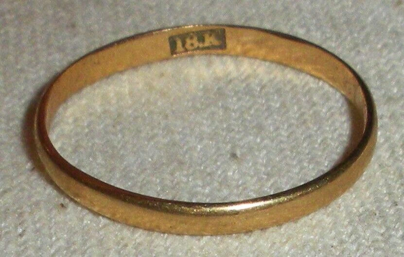 ANTIQUE LATE 1800S -EARLY 1900S 18K GOLD WEDDING BAND RING SIZE 6 tuvi