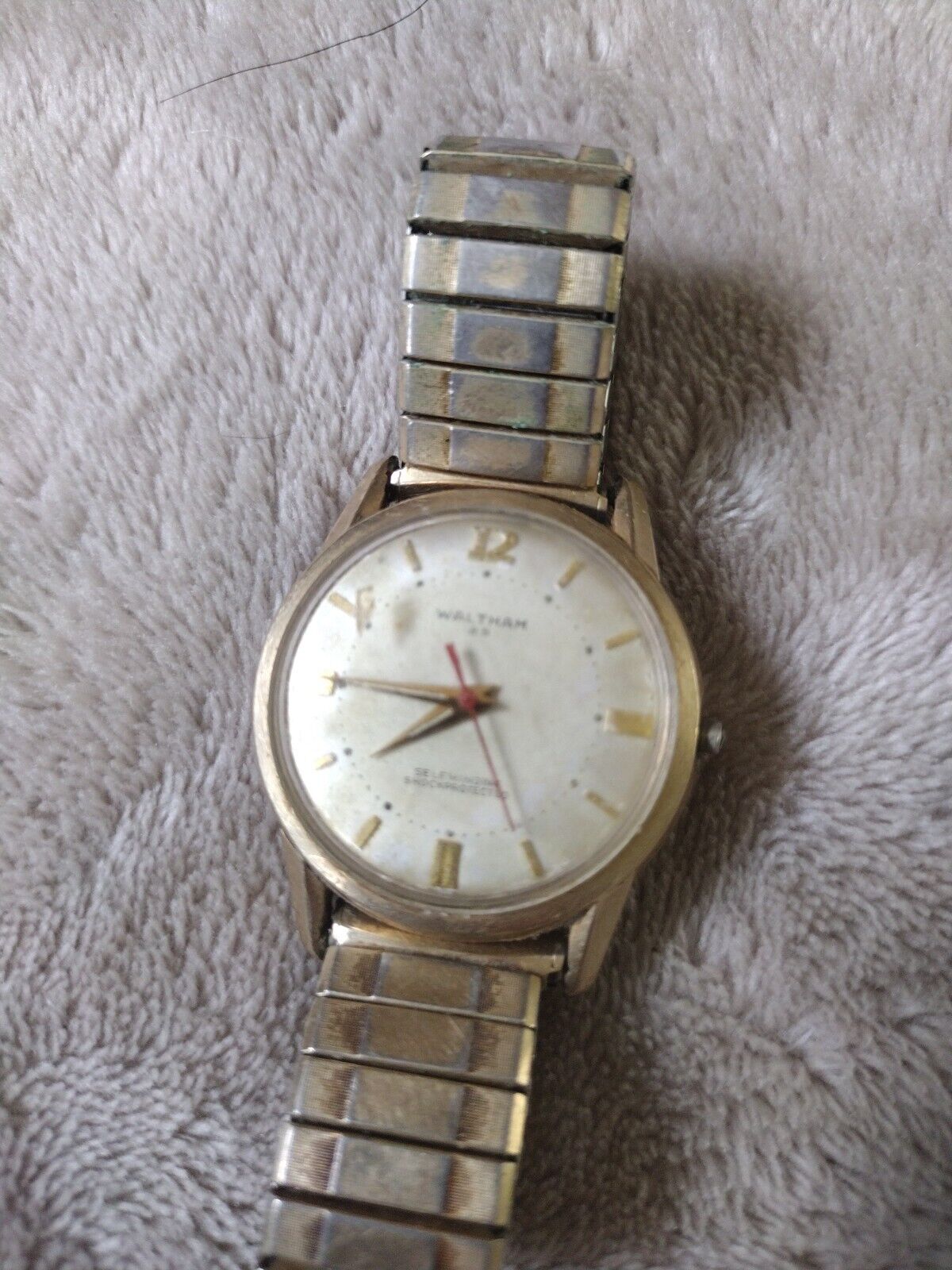 Vintage Waltham 10kgp Mens Self Winding Watch 1900s 25 Jewels 33mm Not Running
