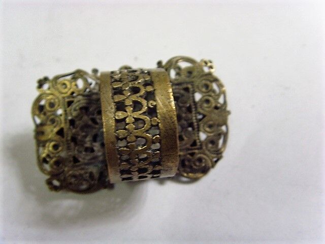 1700s antique ooak rare large ornate lapis tile ring 8 size 50224