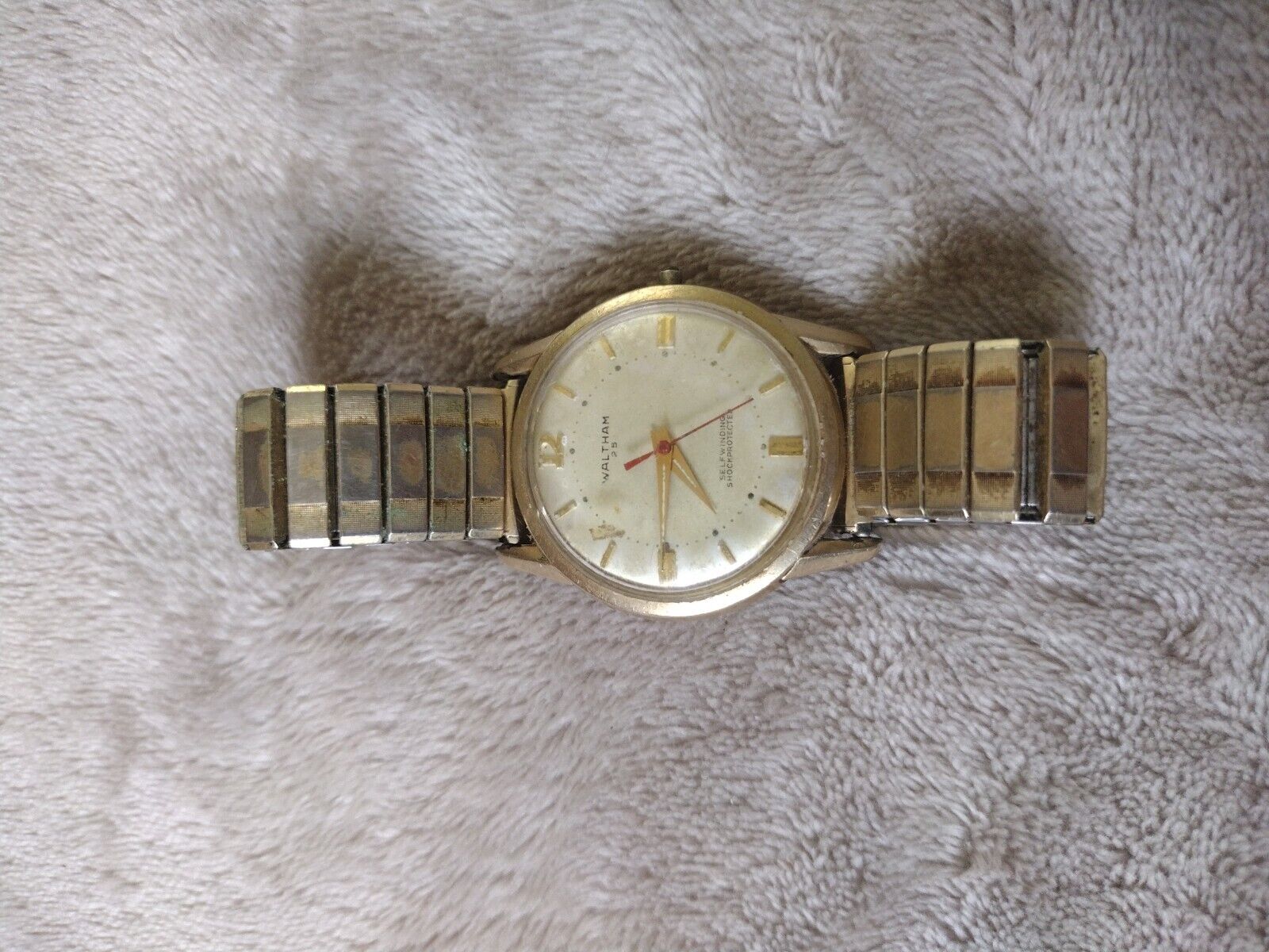 Vintage Waltham 10kgp Mens Self Winding Watch 1900s 25 Jewels 33mm Not Running