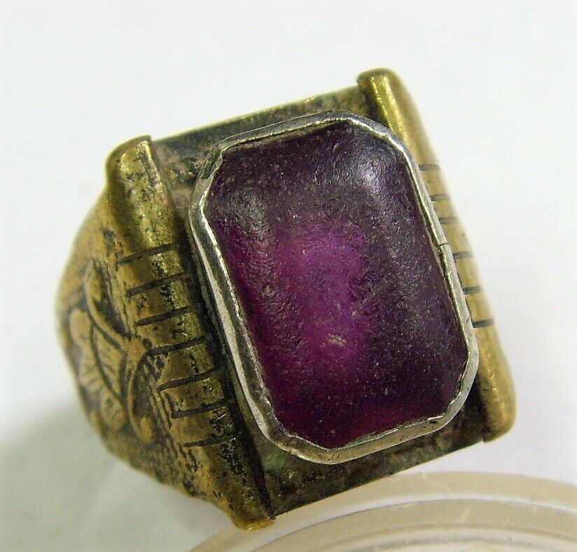 1800s scarce antique Nomads tribal wedding ring 8 sz ethnic dagestan 50798